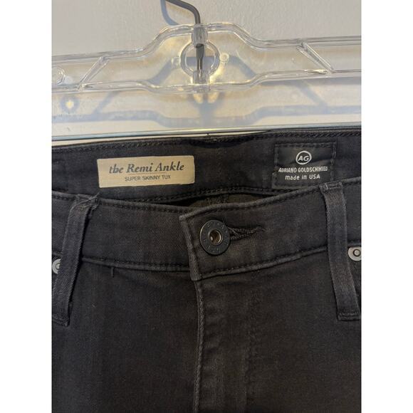 AG Adriano Goldschmied The Remi‎ Ankle Super Skinny Tux Jeans Studded Black 28R - Picture 7 of 8